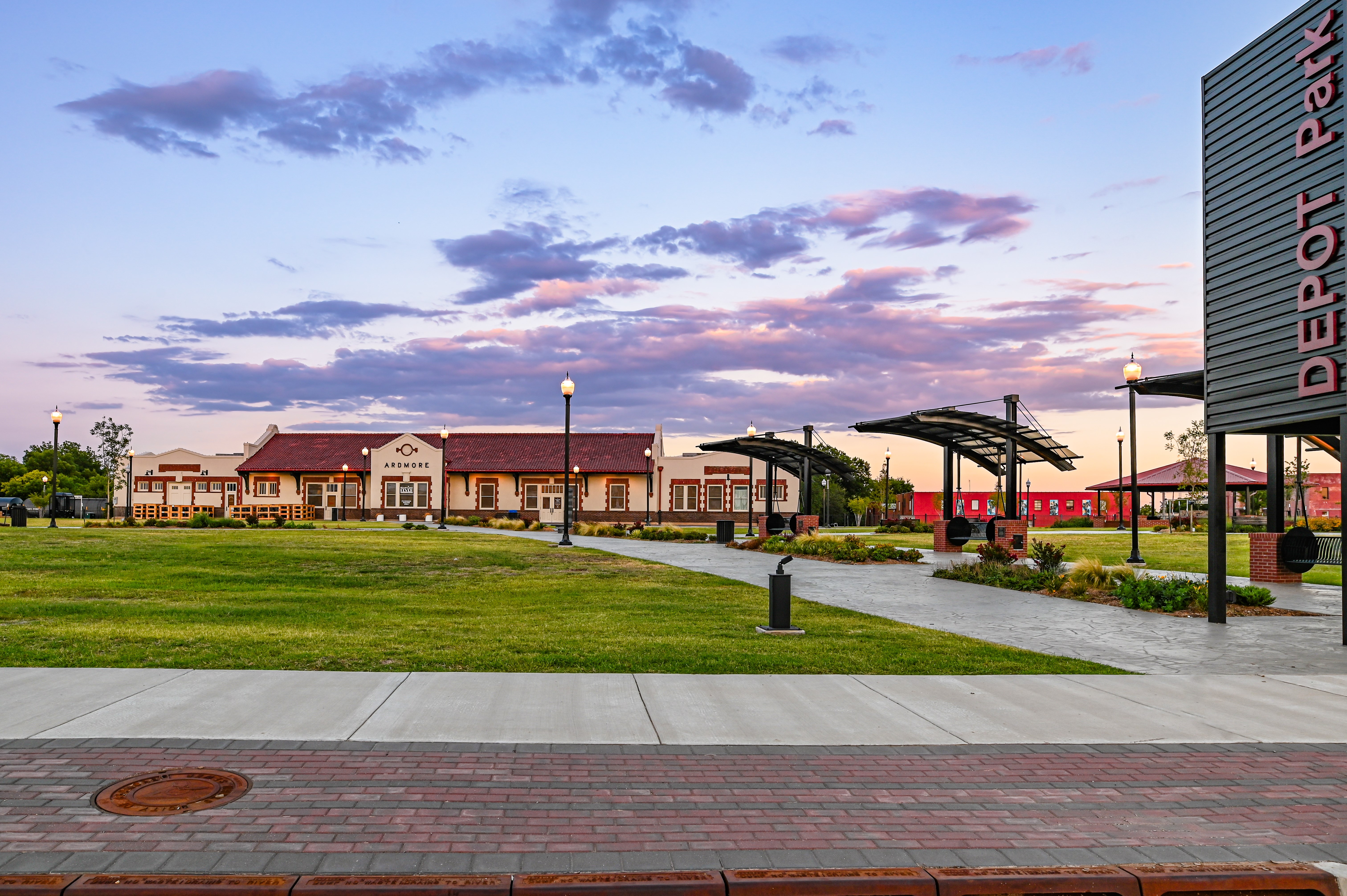 Depot & Depot Park Purple Sky